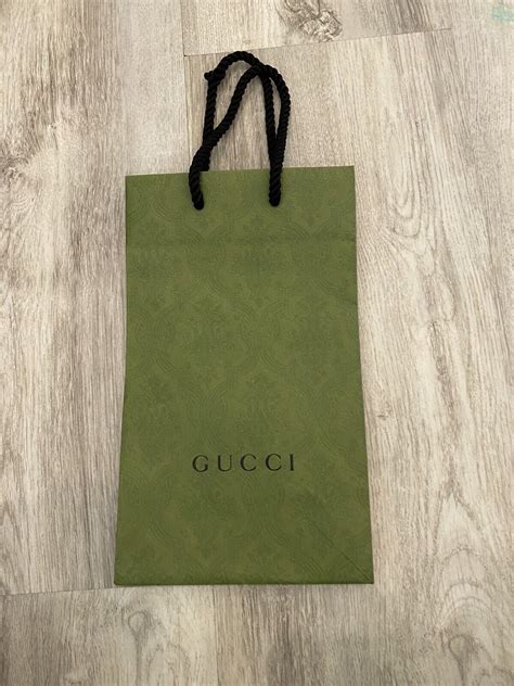 what is the color of gucci paper shopping bag|Gucci paper bag for sale.